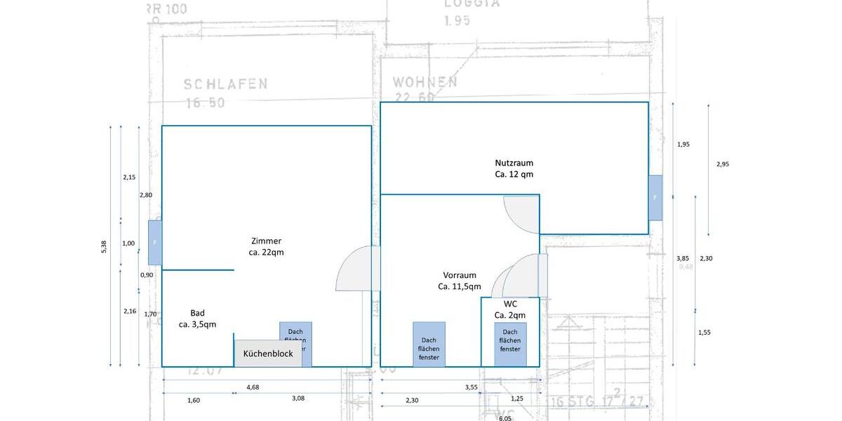 Dachgeschoßwohnung Oberasbach - 1.5 Zimmer, 35 m&sup2;, 400&euro; | Angebot:27617399