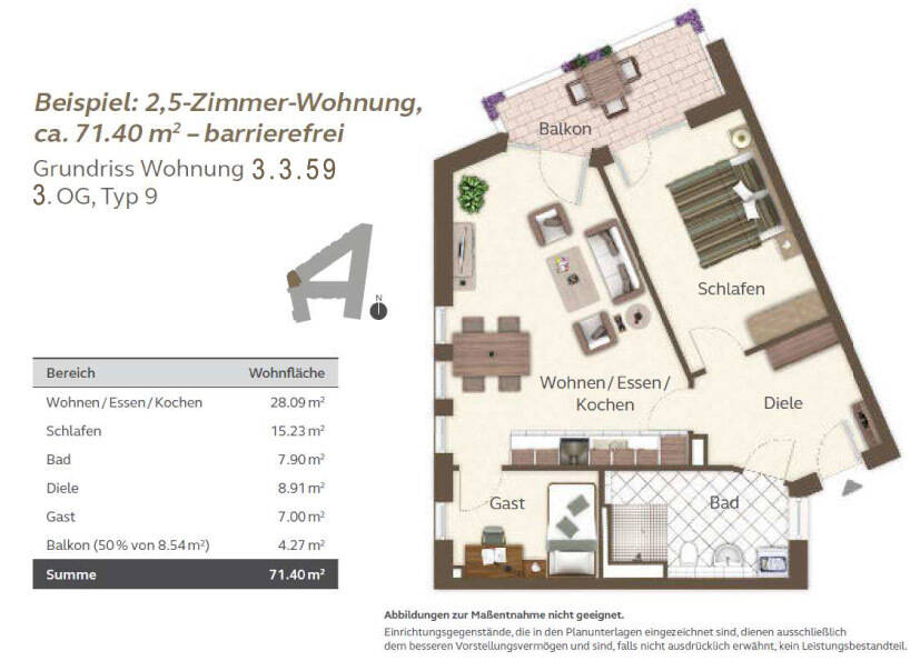 Etagenwohnung Nürnberg Steinbühl - 2 Zimmer, 71 m&sup2;, 940&euro; | Angebot:26583844