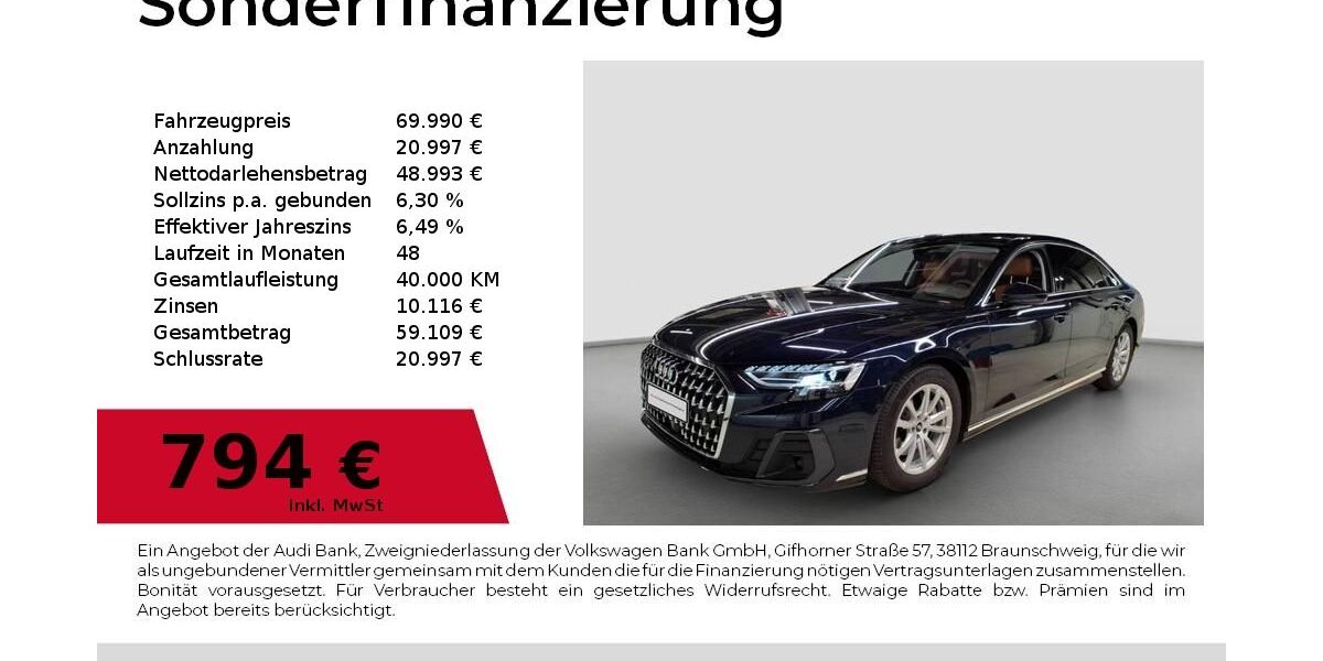 Audi A8 33.794 km 69.990 &euro; Nürnberg 90411