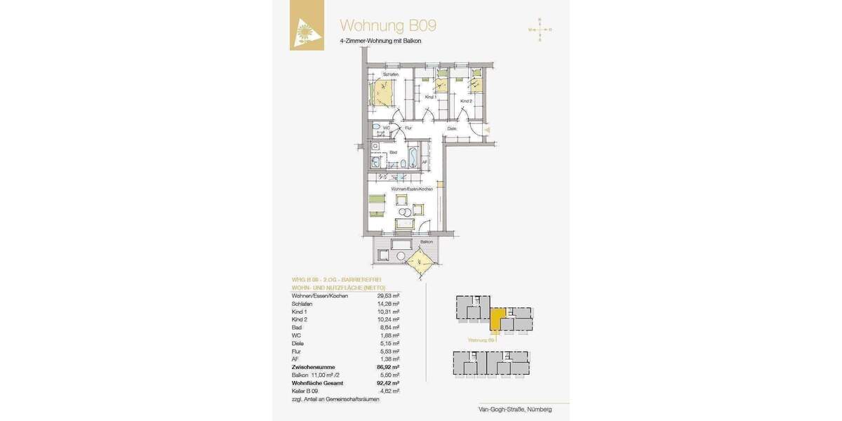 Etagenwohnung Nürnberg Herpersdorf - 4 Zimmer, 92 m&sup2;, 490.619&euro; | Angebot:26617652