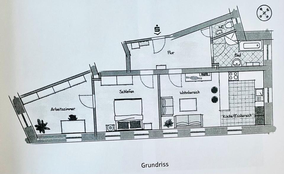 Maisonettenwohnung Nürnberg Gleißhammer - 3 Zimmer, 75 m&sup2;, 290.000&euro; | Angebot:24681864