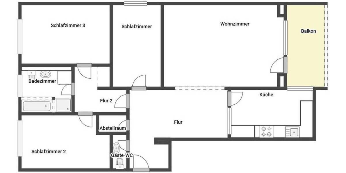 Etagenwohnung Erlangen Bruck - 4 Zimmer, 114 m&sup2;, 448.000&euro; | Angebot:26404343