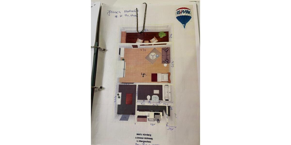 Etagenwohnung Nürnberg Langwasser - 1 Zimmer, 50 m&sup2;, 180.000&euro; | Angebot:25408001