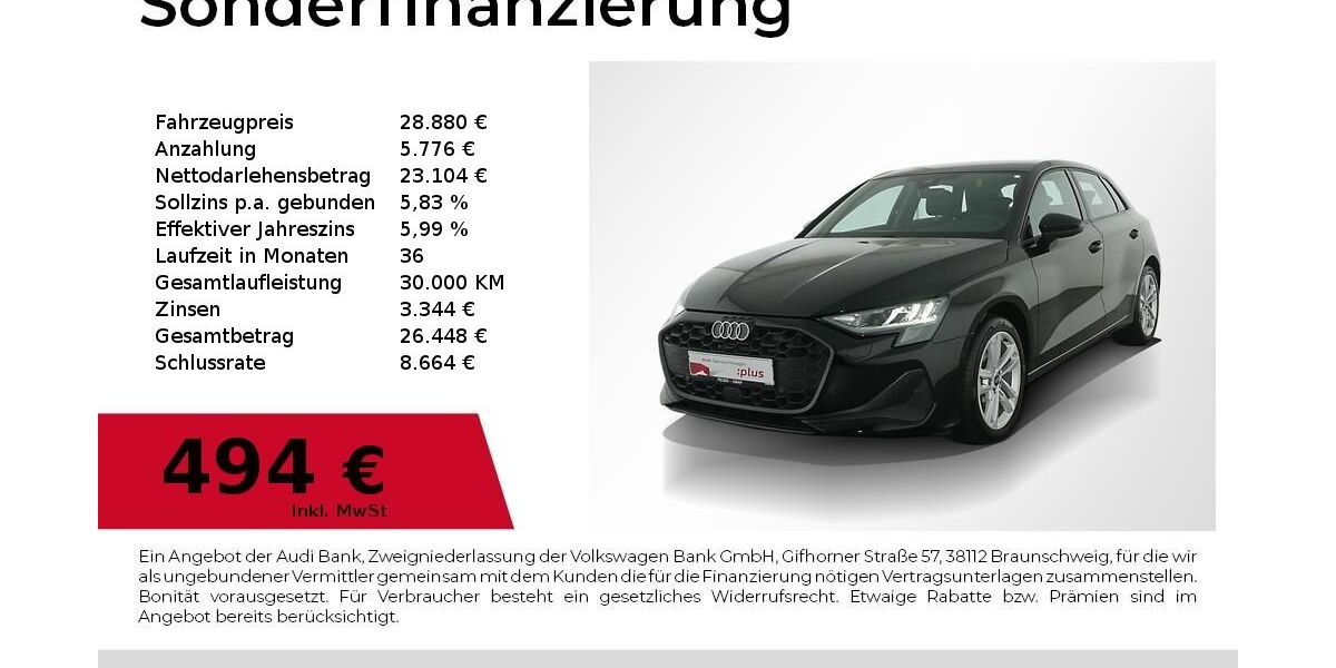 Audi A3 9.000 km 28.880 &euro; Nürnberg 90441