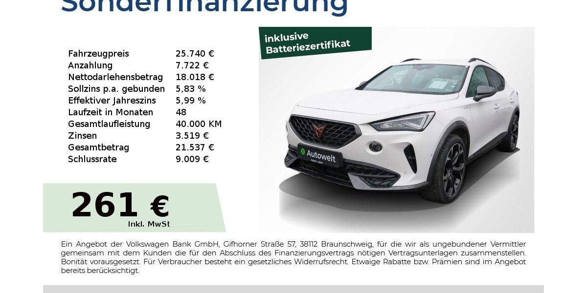 Cupra Formentor 54.350 km 24.890 &euro; Nürnberg 90431