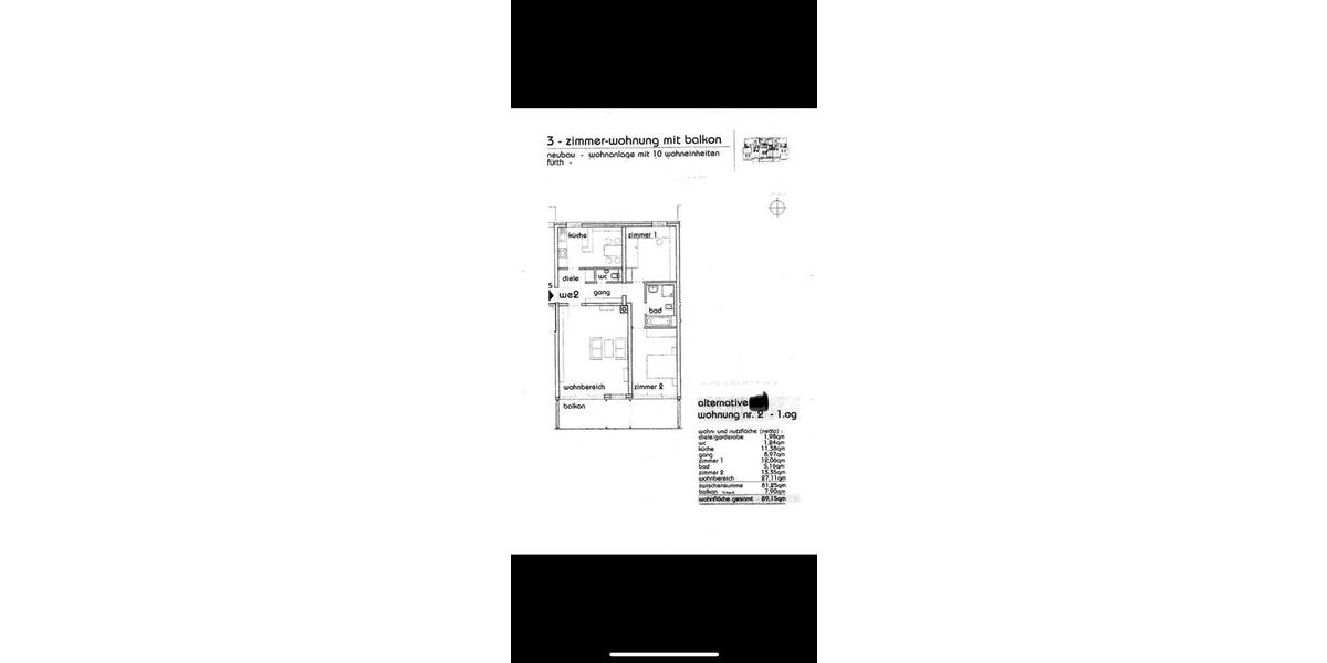 Etagenwohnung Fürth Bislohe - 3 Zimmer, 90 m&sup2;, 415.000&euro; | Angebot:26977859