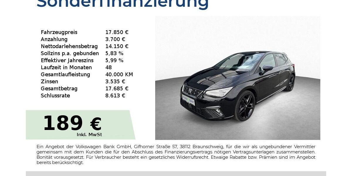 Seat Ibiza 29.150 km 16.950 &euro; Schwabach 91126
