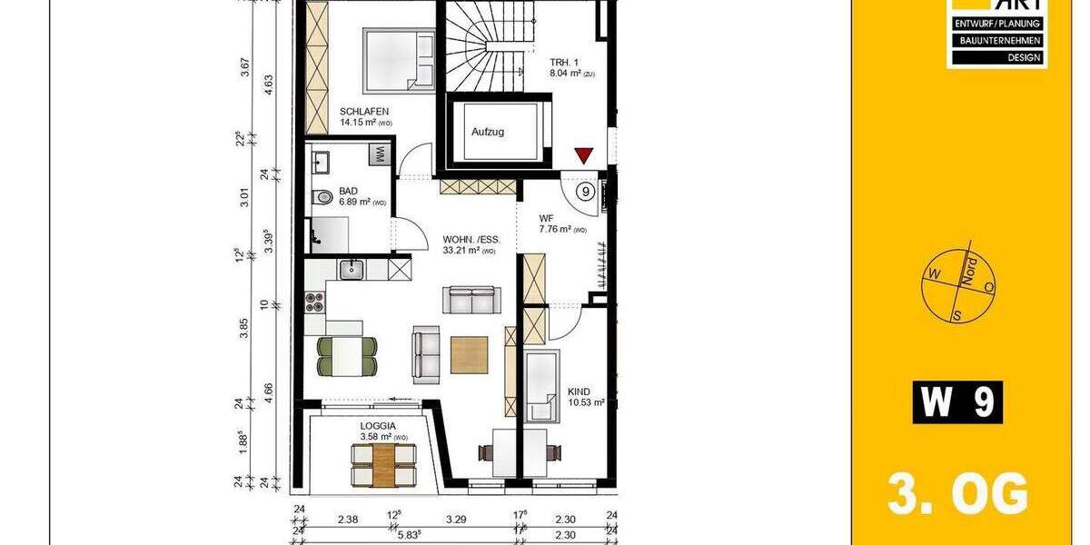 Etagenwohnung Fürth Südstadt - 3 Zimmer, 76 m&sup2;, 522.500&euro; | Angebot:25984836