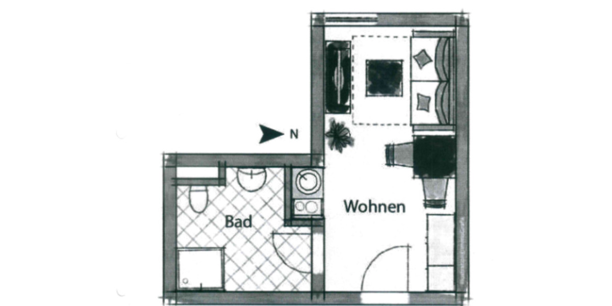Etagenwohnung Buckenhof - 1 Zimmer, 20 m&sup2;, 115.000&euro; | Angebot:24353967