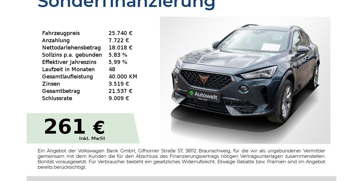 Cupra Formentor 19.950 km 25.740 &euro; Nürnberg 90431
