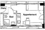 Etagenwohnung Nürnberg Gleißhammer - 1 Zimmer, 21 m&sup2;, 450&euro; | Angebot:26614932