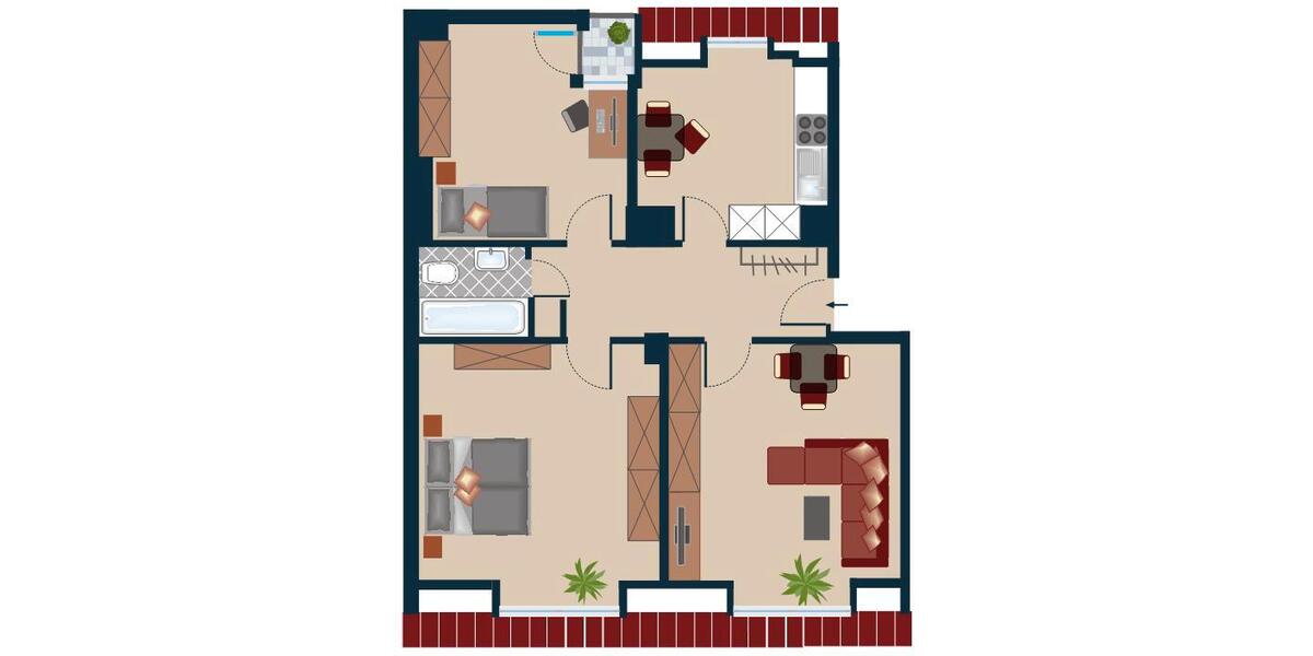 Dachgeschoßwohnung Nürnberg Kleinweidenmühle - 3 Zimmer, 68 m&sup2;, 335.000&euro; | Angebot:26789097