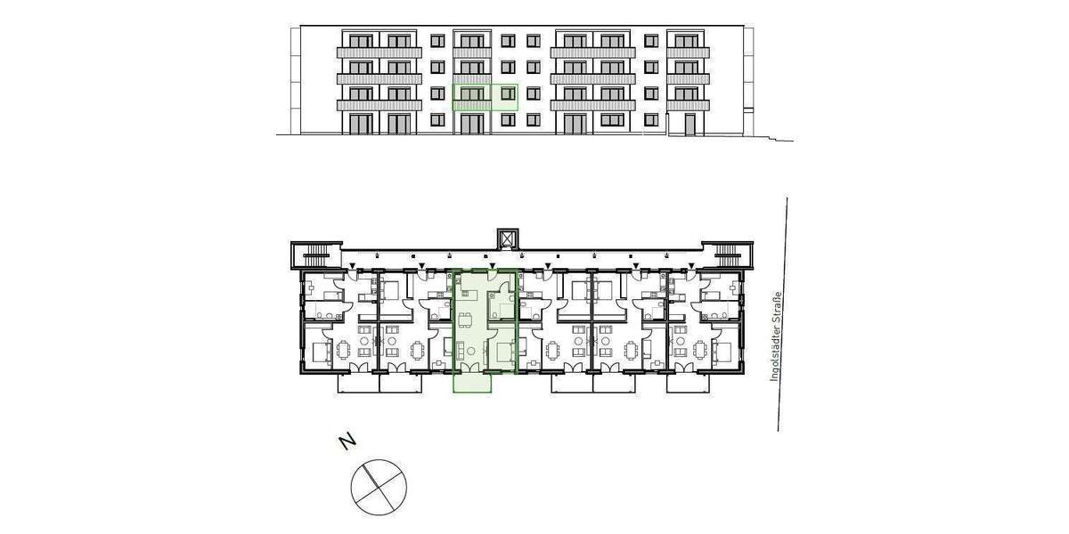 Etagenwohnung Nürnberg Hasenbuck - 2 Zimmer, 69 m&sup2;, 1.020&euro; | Angebot:25661486