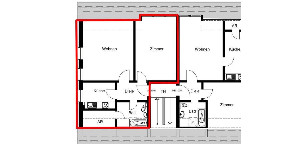Etagenwohnung Nürnberg Thon - 2 Zimmer, 60 m&sup2;, 728&euro; | Angebot:25984970
