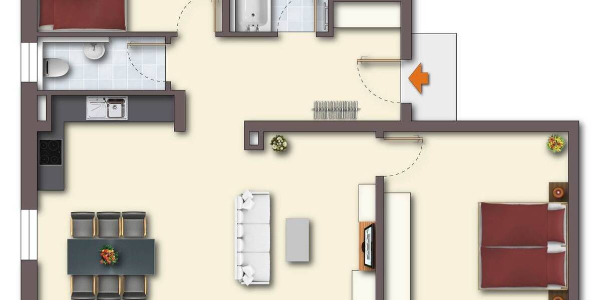 Etagenwohnung Nürnberg Fischbach - 3 Zimmer, 91 m&sup2;, 546.000&euro; | Angebot:25668569