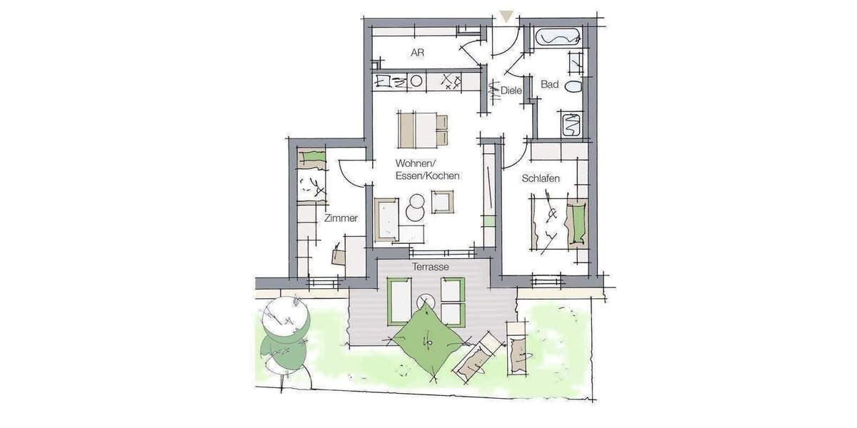 Etagenwohnung Nürnberg Kornburg - 3 Zimmer, 74 m&sup2;, 381.983&euro; | Angebot:25689901