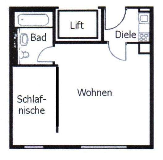 Etagenwohnung Erlangen Innenstadt - 1 Zimmer, 35 m&sup2;, 470&euro; | Angebot:25995861