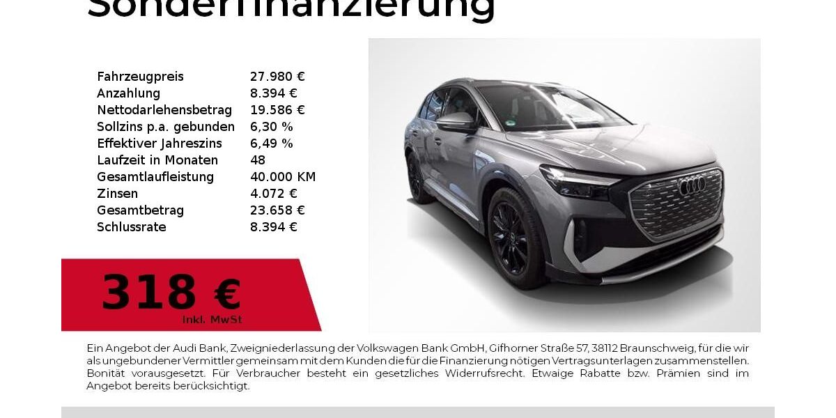 Audi Q4 e-tron 103.450 km 27.980 &euro; Nürnberg 90411