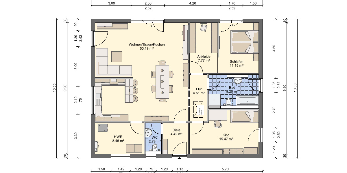 Bungalow Veitsbronn Siegelsdorf - 3 Zimmer, 114 m&sup2;, 588.630&euro; | Angebot:25908765
