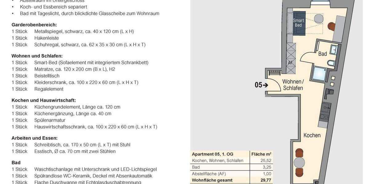 Etagenwohnung Nürnberg Rosenau - 1 Zimmer, 30 m&sup2;, 760&euro; | Angebot:26545280