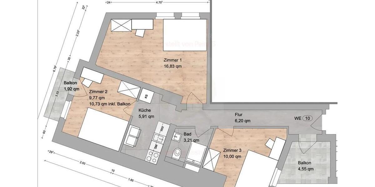 Etagenwohnung Nürnberg Rabus - 1 Zimmer, 17 m&sup2;, 380&euro; | Angebot:26636165