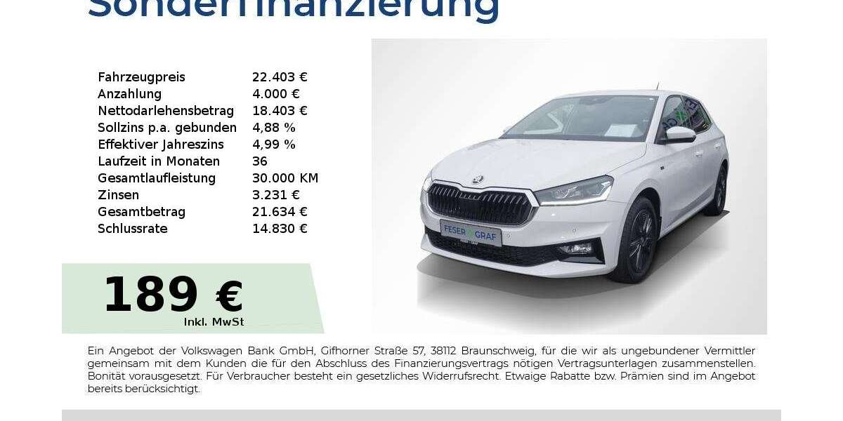 Skoda Fabia 4.350 km 22.403 &euro; Lauf an der Pegnitz 91207