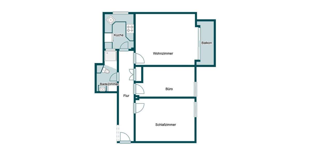 Etagenwohnung Nürnberg Rechenberg - 3 Zimmer, 69 m&sup2;, 249.000&euro; | Angebot:25715298