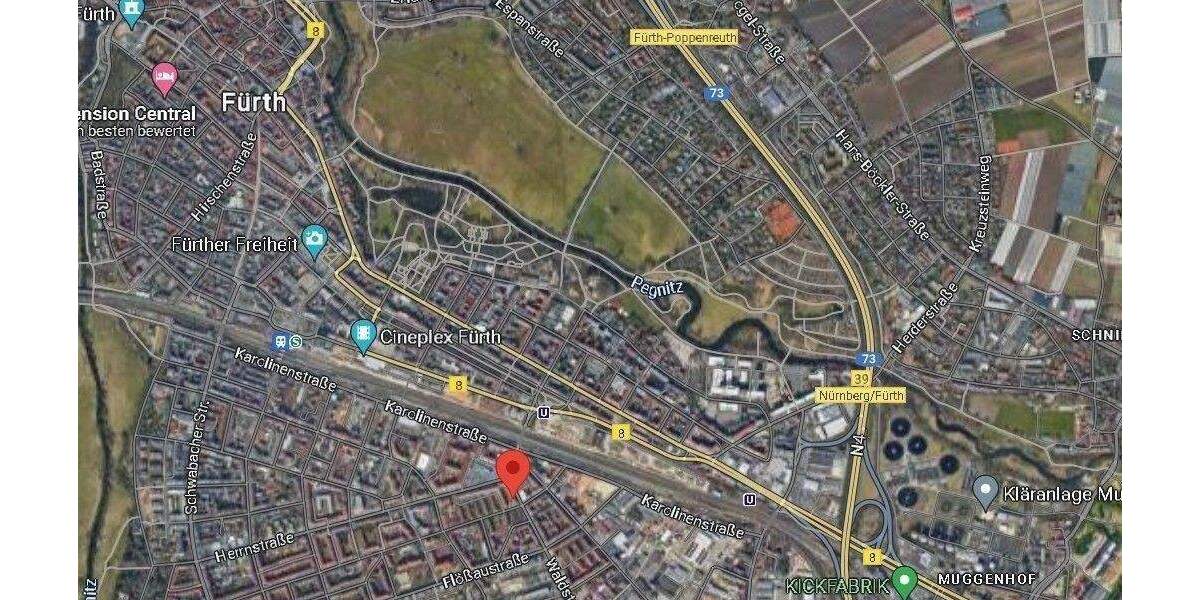 Etagenwohnung Fürth Südstadt - 2 Zimmer, 52 m&sup2;, 156.000&euro; | Angebot:25928113