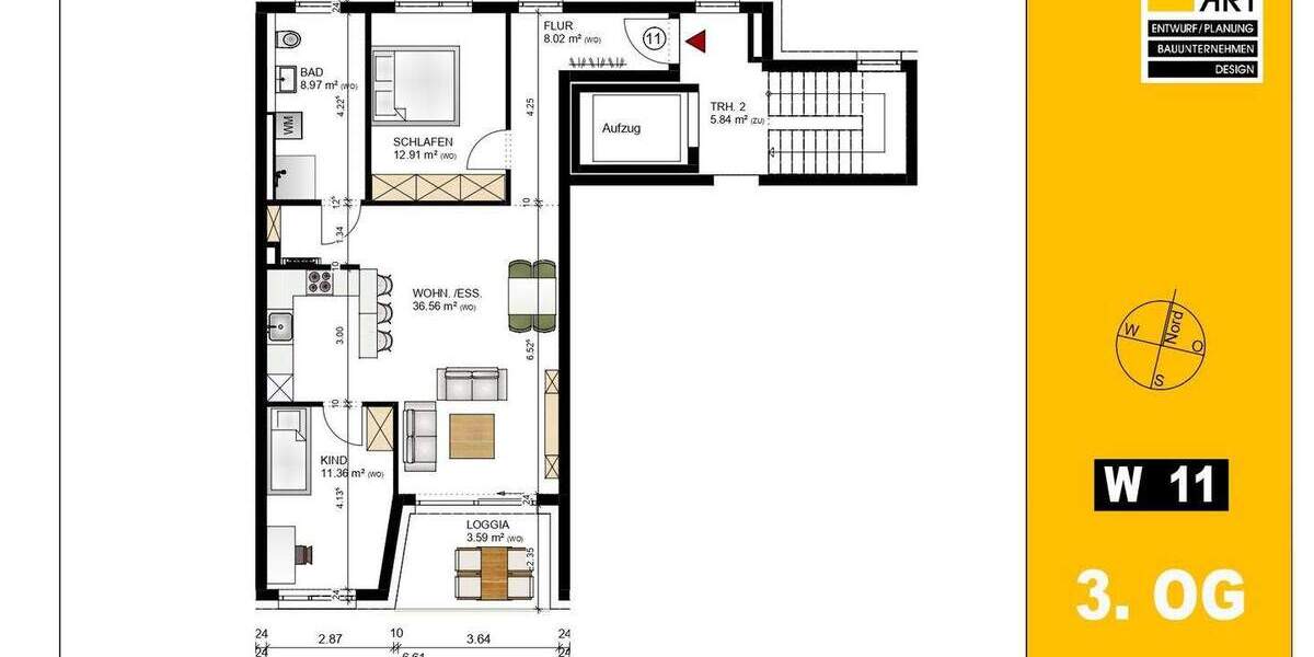 Etagenwohnung Fürth Südstadt - 3 Zimmer, 81 m&sup2;, 556.000&euro; | Angebot:25910782
