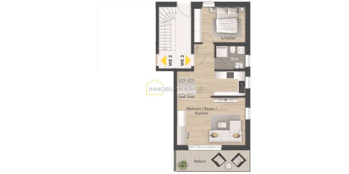 Etagenwohnung Erlangen / Bruck Bruck - 2 Zimmer, 58 m&sup2;, 1.080&euro; | Angebot:26686793