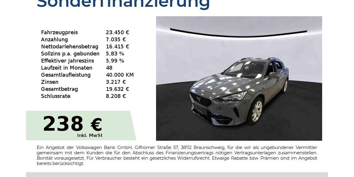 Cupra Formentor 29.950 km 23.220 &euro; Nürnberg 90431