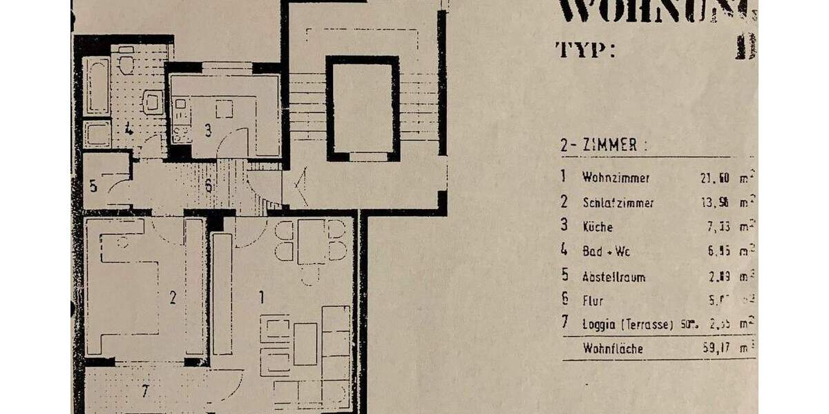 Etagenwohnung Nürnberg Großreuth b Schweinau - 2 Zimmer, 59 m&sup2;, 219.000&euro; | Angebot:25922939