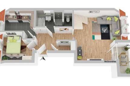 Wohnung Fürth Südstadt - 2 Zimmer, 77 m&sup2;, 259.000&euro; | Angebot:20930790