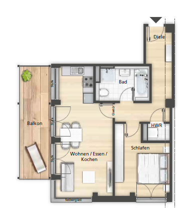 Etagenwohnung Herzogenaurach Welkenbach - 2 Zimmer, 69 m&sup2;, 929&euro; | Angebot:25740385