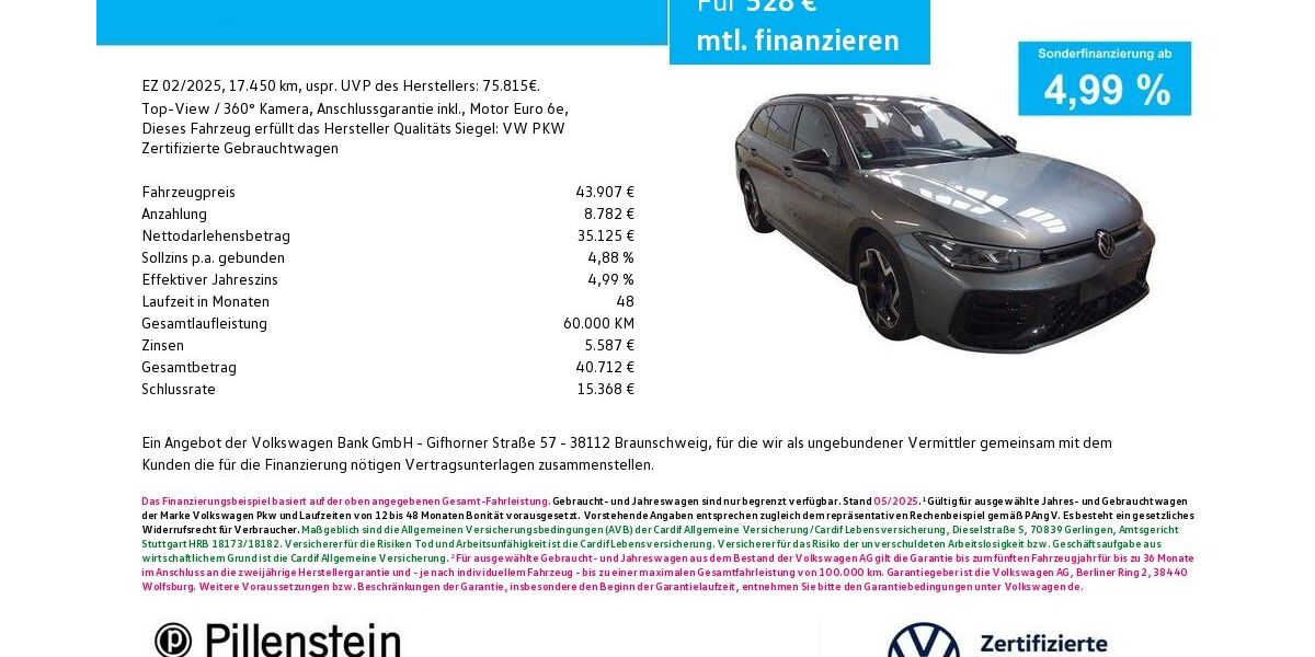 VW Passat 17.450 km 43.907 &euro; Fürth 90762