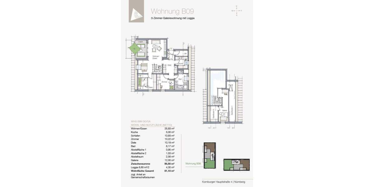 Terrassenwohnung Nürnberg Kornburg - 3 Zimmer, 91 m&sup2;, 492.372&euro; | Angebot:25864638