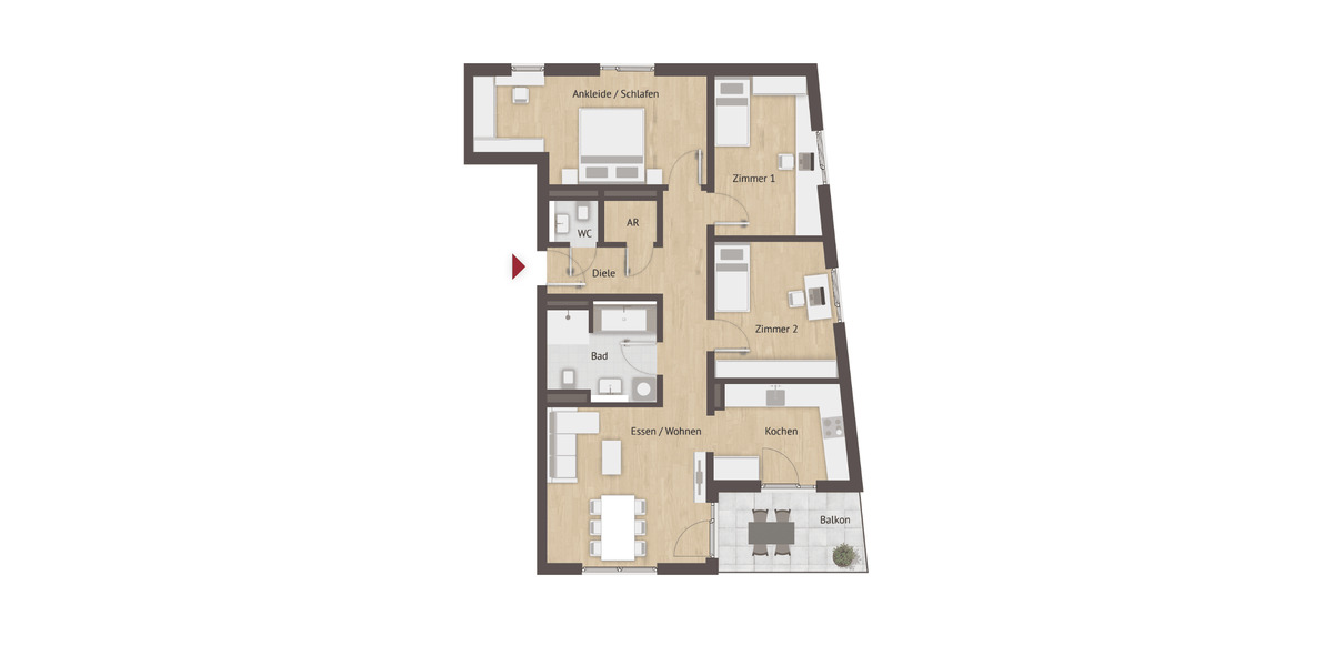 Etagenwohnung Nürnberg Laufamholz - 4 Zimmer, 96 m&sup2;, 660.950&euro; | Angebot:26617135