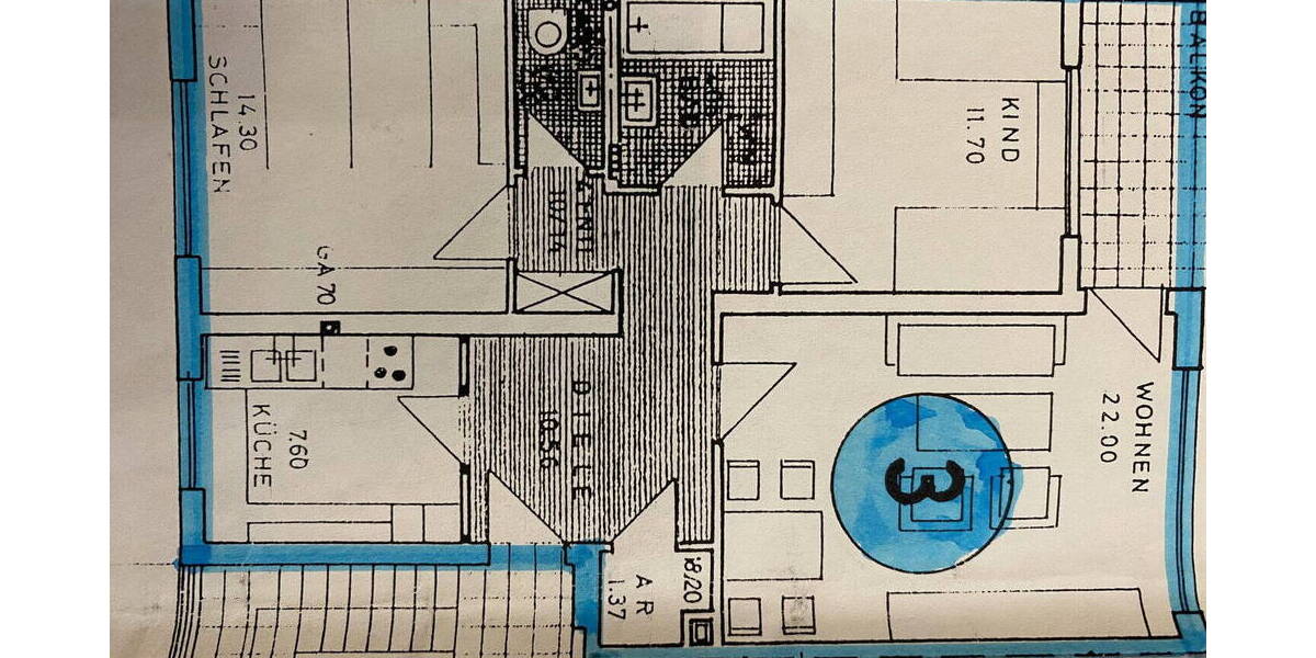 Etagenwohnung Fürth Stadeln - 3 Zimmer, 78 m&sup2;, 1.050&euro; | Angebot:26217984