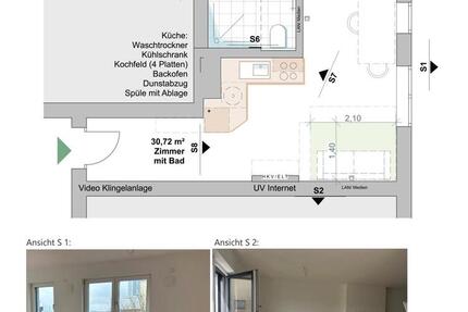 Wohnung Nürnberg Erlenstegen - 1 Zimmer, 31 m&sup2;, 810&euro; | Angebot:27580355