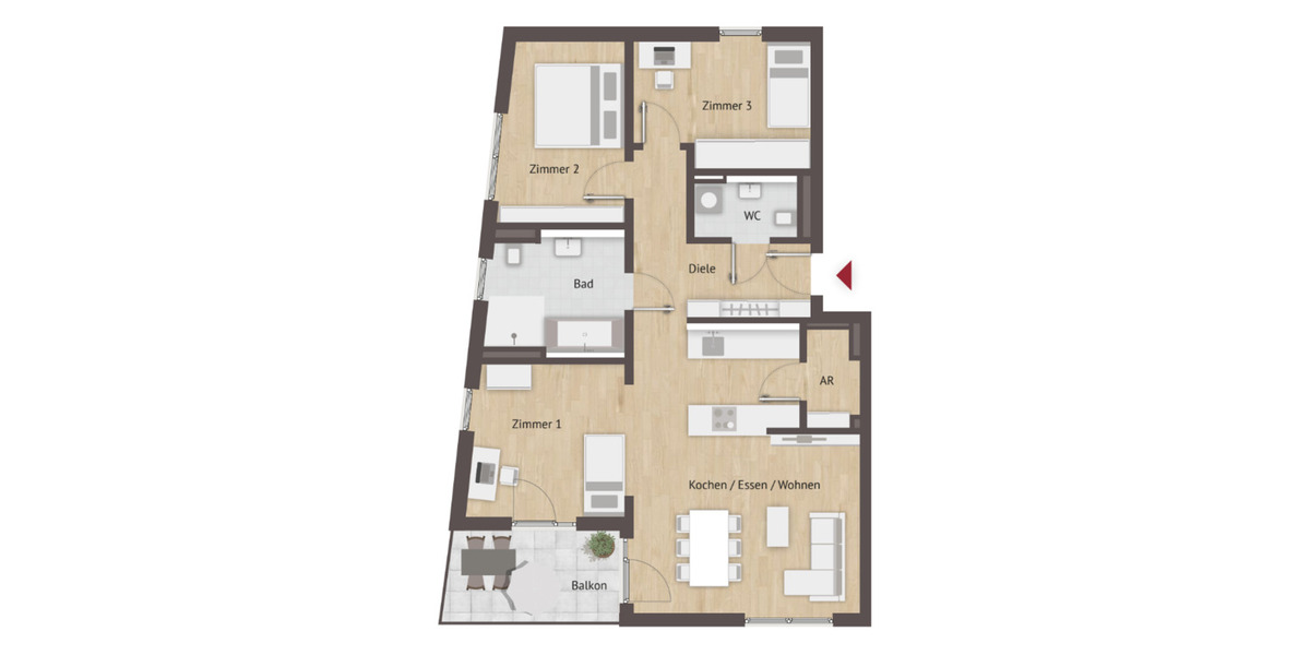 Etagenwohnung Nürnberg Laufamholz - 4 Zimmer, 95 m&sup2;, 741.570&euro; | Angebot:25970649