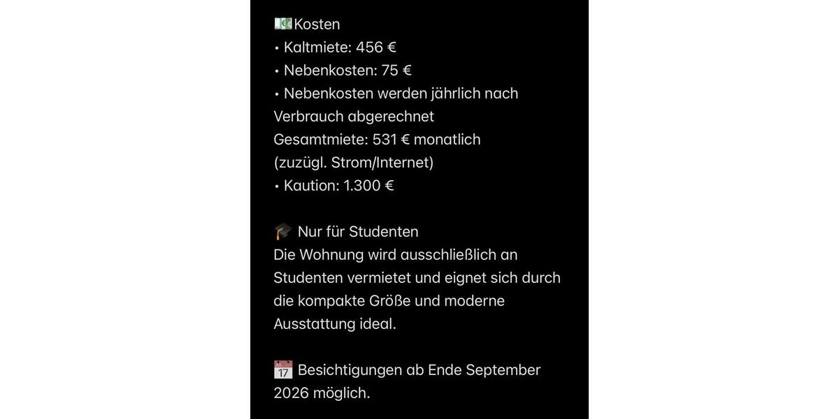 Etagenwohnung Erlangen Am Anger - 1 Zimmer, 20 m&sup2;, 531&euro; | Angebot:27537341
