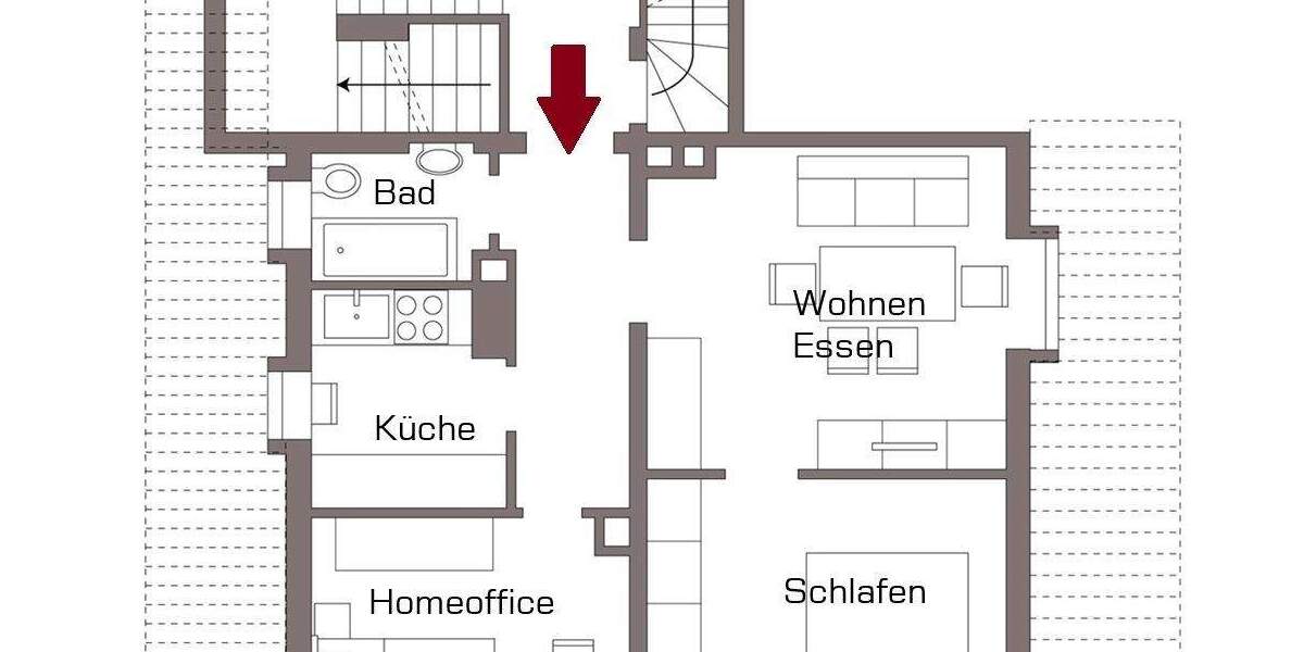 Etagenwohnung Nürnberg Zerzabelshof - 2 Zimmer, 45 m&sup2;, 590&euro; | Angebot:25704211