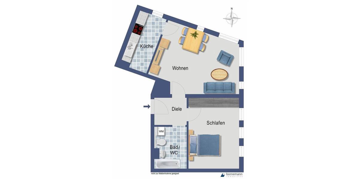 Etagenwohnung Fürth Südstadt - 2 Zimmer, 48 m&sup2;, 179.000&euro; | Angebot:26672182