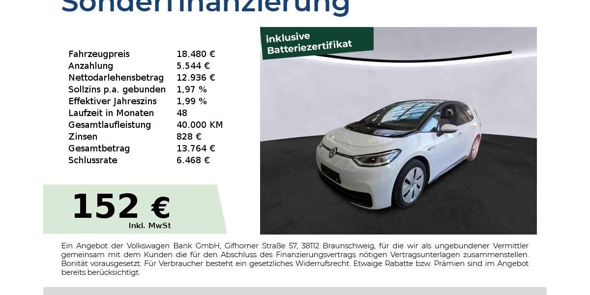 VW ID.3 22.950 km 18.480 &euro; Nürnberg 90431