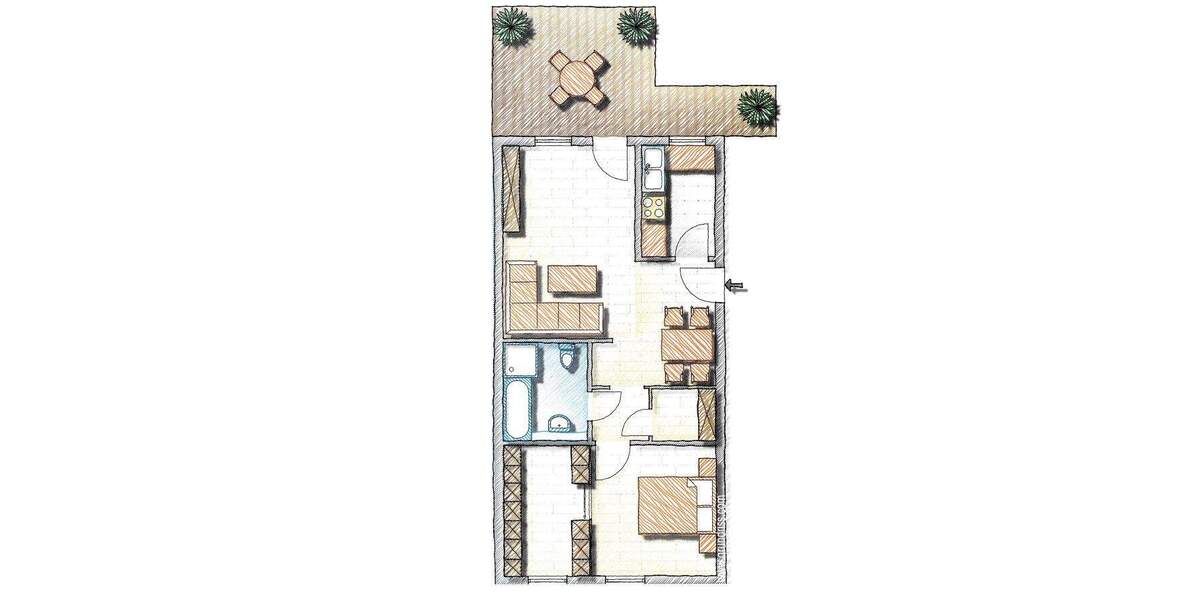 Etagenwohnung Nürnberg Bleiweiß - 2 Zimmer, 61 m&sup2;, 269.000&euro; | Angebot:25674301