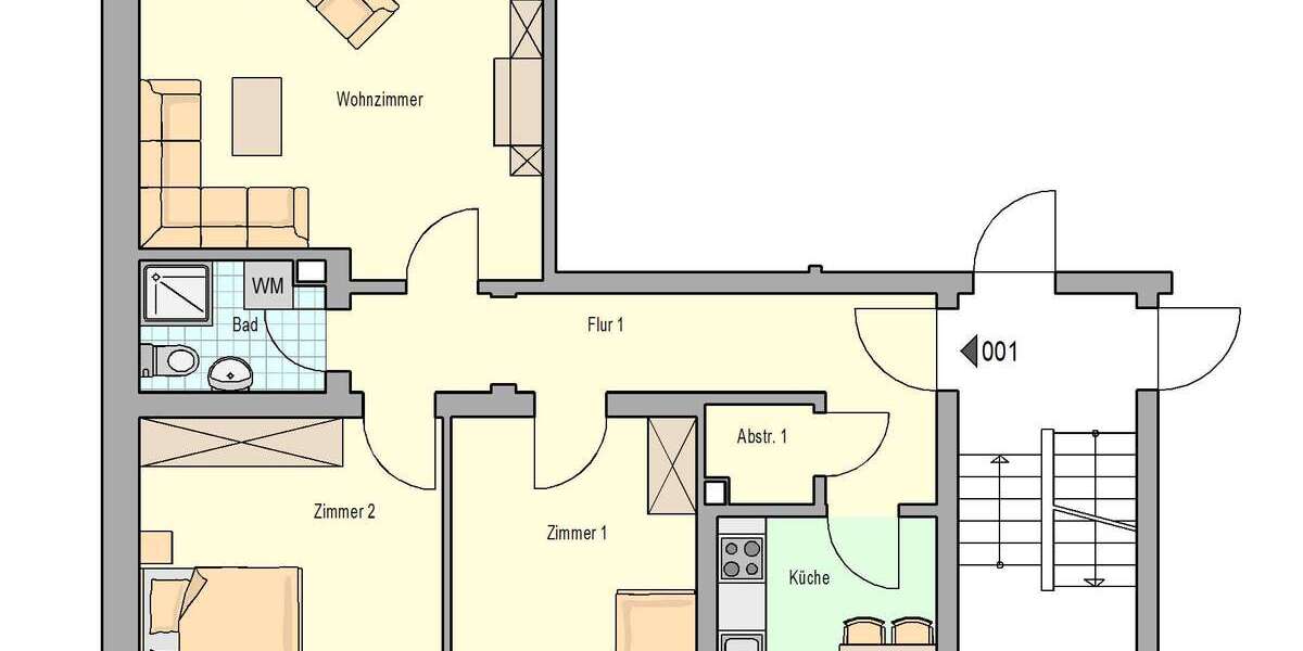 Etagenwohnung Herzogenaurach - 3 Zimmer, 75 m&sup2;, 624&euro; | Angebot:27267487