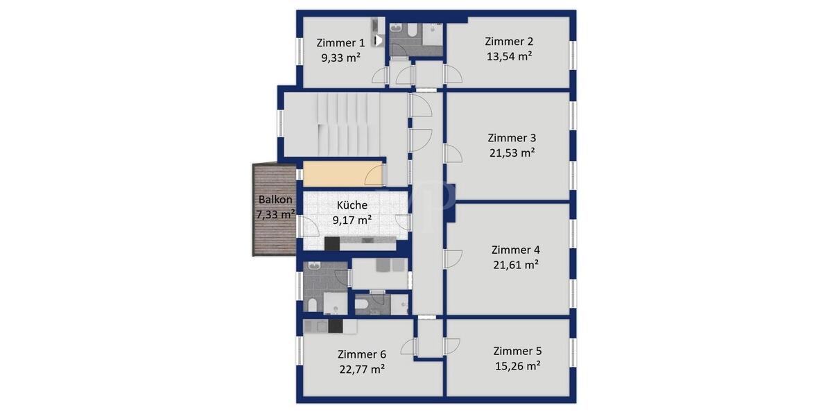 Etagenwohnung Fürth Südstadt - 6 Zimmer, 143 m&sup2;, 2.500&euro; | Angebot:26137228