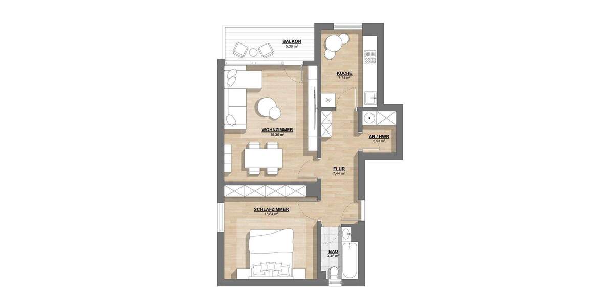 Etagenwohnung Fürth Nordstadt - 2 Zimmer, 59 m&sup2;, 254.900&euro; | Angebot:25865428