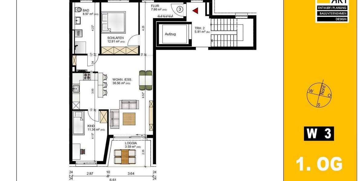 Etagenwohnung Fürth Südstadt - 3 Zimmer, 81 m&sup2;, 533.100&euro; | Angebot:25910781