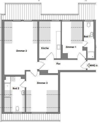 Etagenwohnung Fürth Innenstadt - 3 Zimmer, 76 m&sup2;, 1.020&euro; | Angebot:26879372